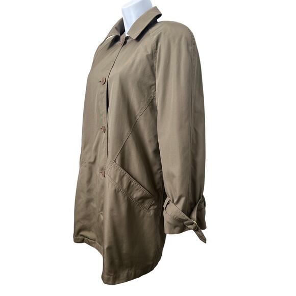 Vintage Misty Harbor Fur Lined Cropped Trench Coat Size 8 - Picture 2 of 13